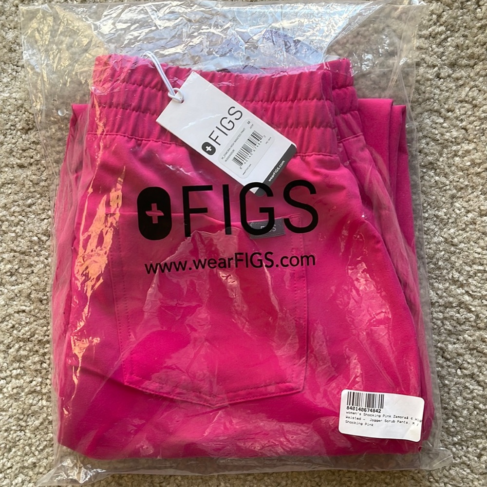 Shocking Pink Figs High Waisted Zamora Joggers